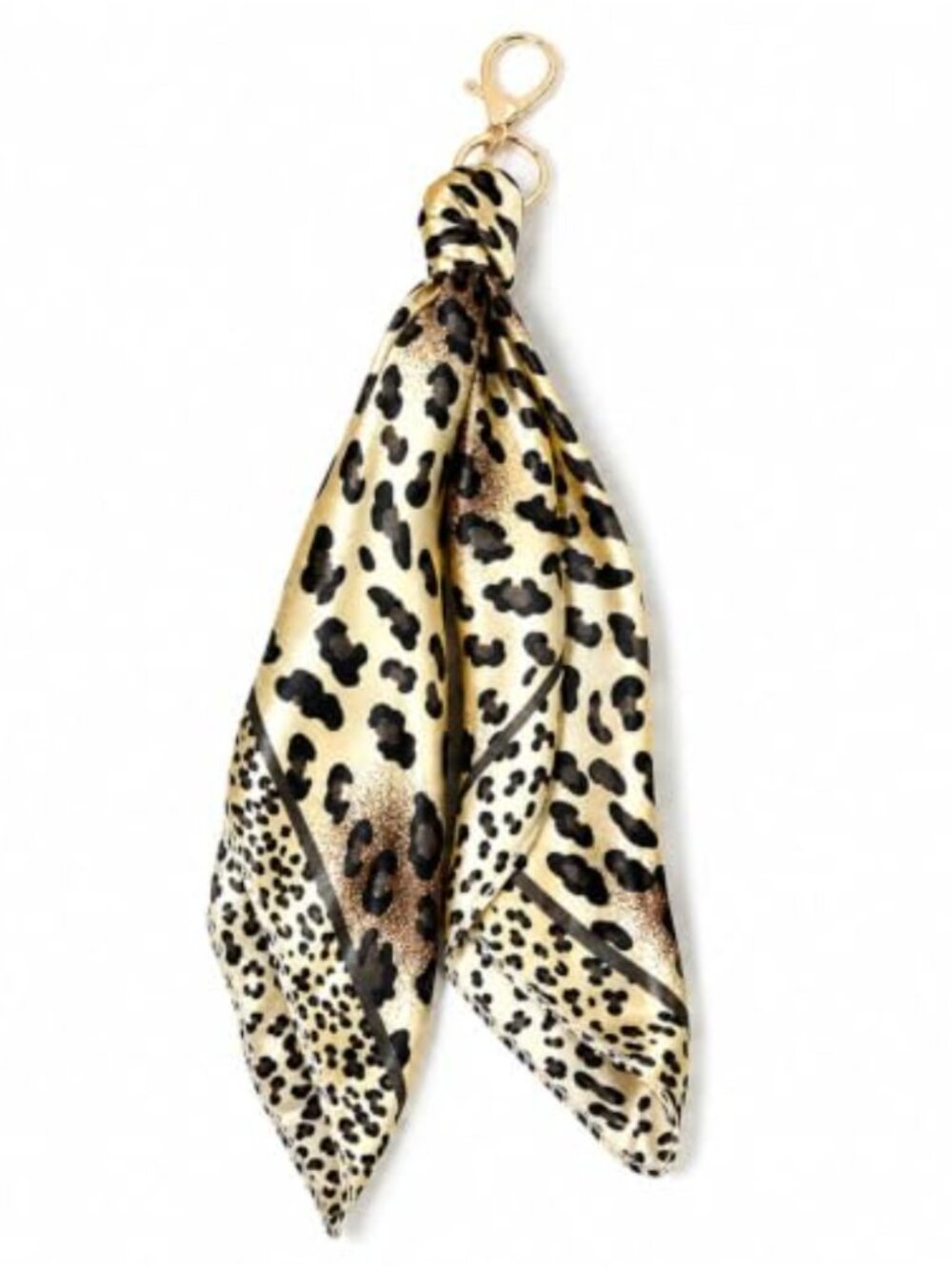 Leopard Print Twilly Scarf Bag Charm Handbag Accessory
